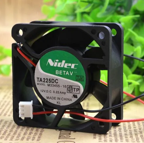 NIDEC TA225DC M33455-16 12V 0.22A 2-wire double ball fan NIDEC TA225DC M33455-16 12V 0.22A 2-wire double ball fan