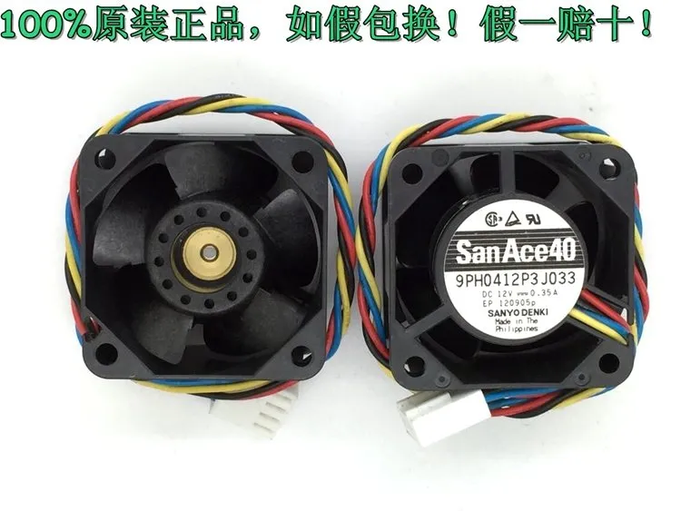 Sanyo 9PH0412P3J033 12V 0.35A double ball bearing cooling fan Sanyo 9PH0412P3J033 12V 0.35A double ball bearing cooling fan
