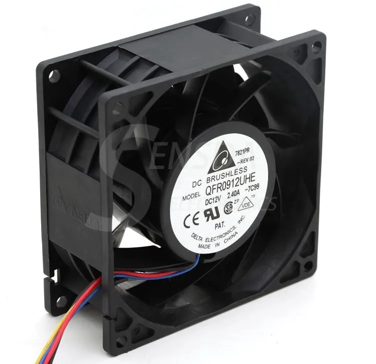 Delta 9cm QFR0912UHE 9238 90mm DC 12v 2.40A 4-pin pwm server inverter axial cooler Cooling fans high speed Delta 9cm QFR0912UHE 9238 90mm DC 12v 2.40A 4-pin pwm server inverter axial cooler Cooling fans high speed