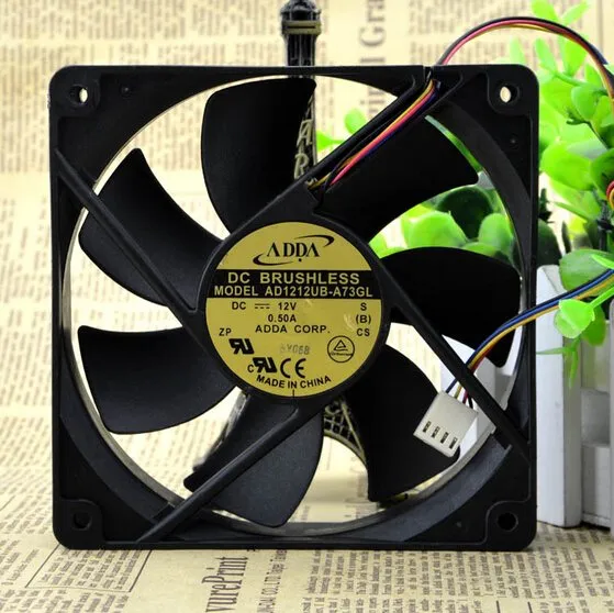 ADDA AD1212UB-A73GL 0.50A 12CM 4wire Double ball bearing cooling fan ADDA AD1212UB-A73GL 0.50A 12CM 4wire Double ball bearing cooling fan