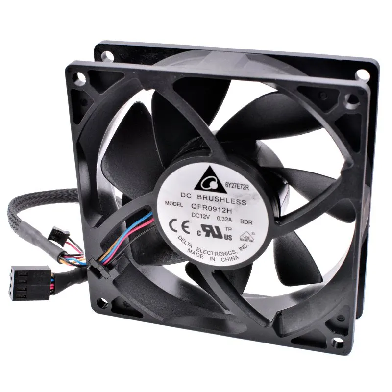 Delta QFR0912H DC12V 0.32A FX8350 4-wire CPU cooling fan Delta QFR0912H DC12V 0.32A FX8350 4-wire CPU cooling fan