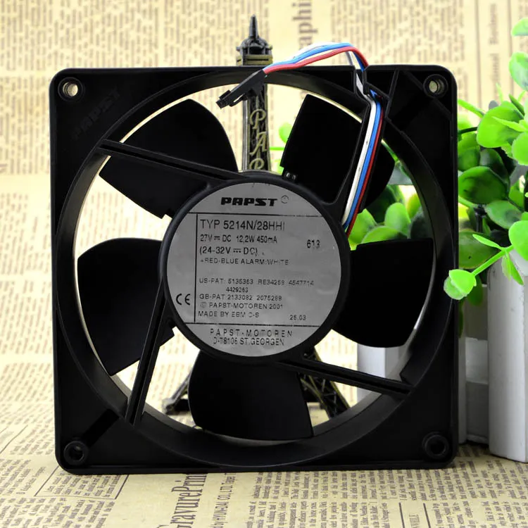 PAPST TYP 5214N/28HHI 27V 12.2W 450mA 127mm axial fan PAPST TYP 5214N/28HHI 27V 12.2W 450mA 127mm axial fan