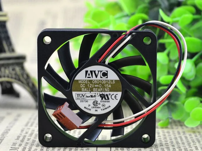AVC C6010B12LS 60*60*10 6CM 12V 0.15A three wire double ball fan AVC C6010B12LS 60*60*10 6CM 12V 0.15A three wire double ball fan