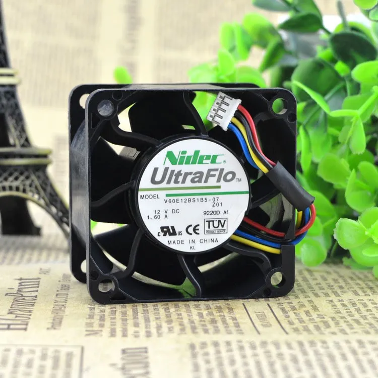 Nidec V60E12BS1B5-07 DC12V 1.60A 6cm Large Volume Server Cooling Fan Nidec V60E12BS1B5-07 DC12V 1.60A 6cm Large Volume Server Cooling Fan