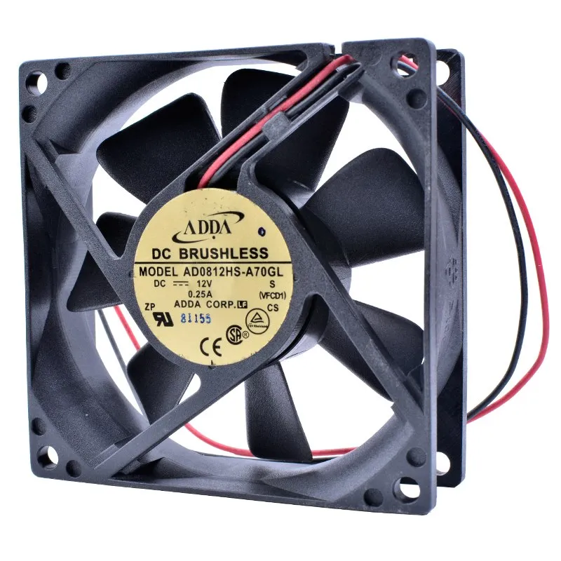 ADDA AD0812HS-A70GL DC12V 0.25A 2wire cooling fan ADDA AD0812HS-A70GL DC12V 0.25A 2wire cooling fan