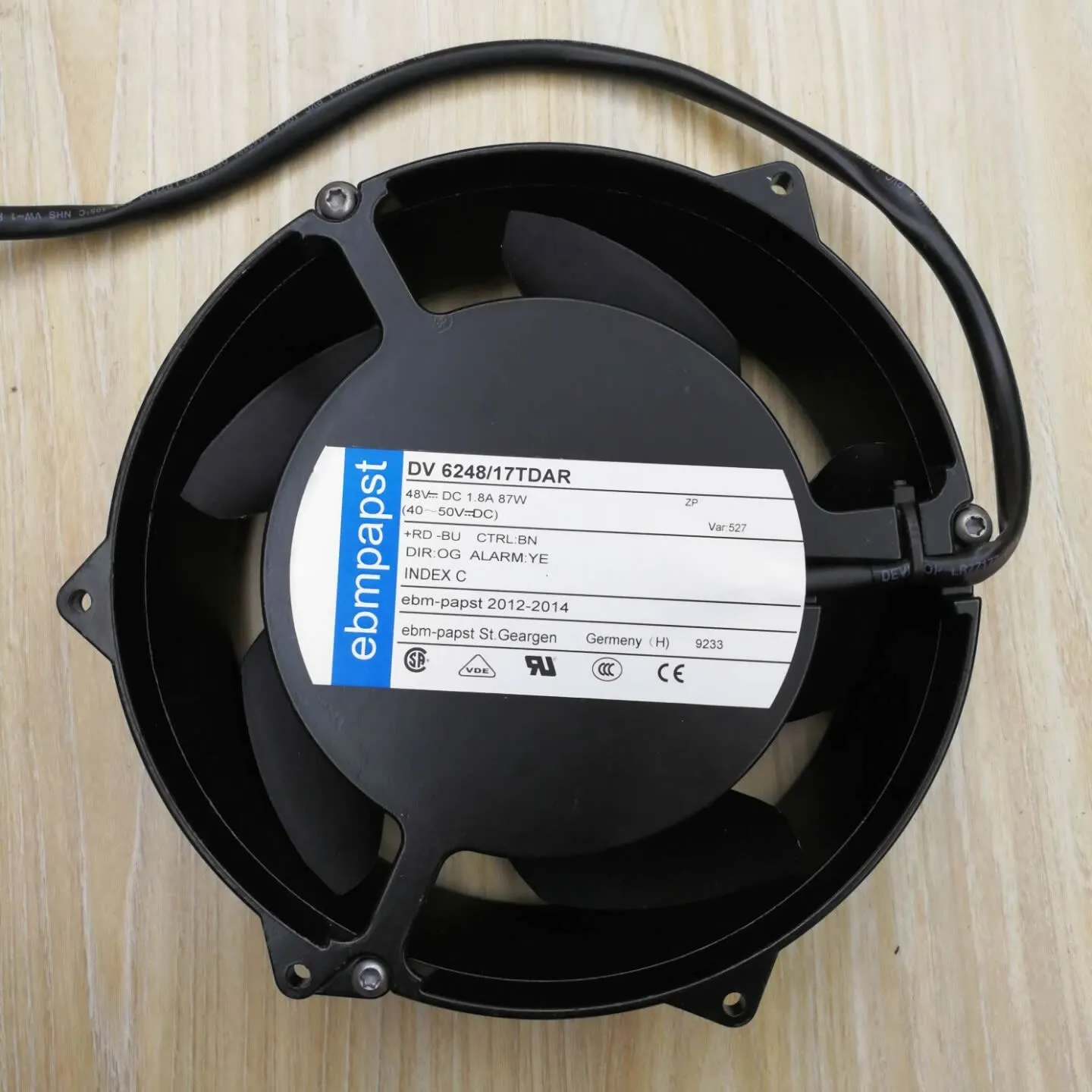 ebmpapst DV6248/17TDAR 48V 1.8A 87W cooling fan ebmpapst DV6248/17TDAR 48V 1.8A 87W cooling fan