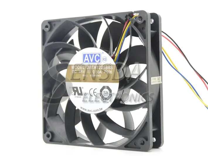 AVC DBTA1225B8S P006 DC48V 0.5A 4-wire 120x120x25mm Cooling Fan AVC DBTA1225B8S P006 DC48V 0.5A 4-wire 120x120x25mm Cooling Fan