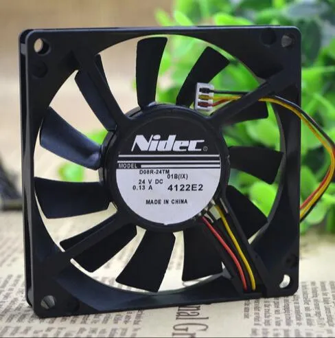 NIDEC D08R-24TM 01B (IX) 8CM 24V 0.13A 3Z08E2 3-Wire NBR Bearing Inverter Fan NIDEC D08R-24TM 01B (IX) 8CM 24V 0.13A 3Z08E2 3-Wire NBR Bearing Inverter Fan