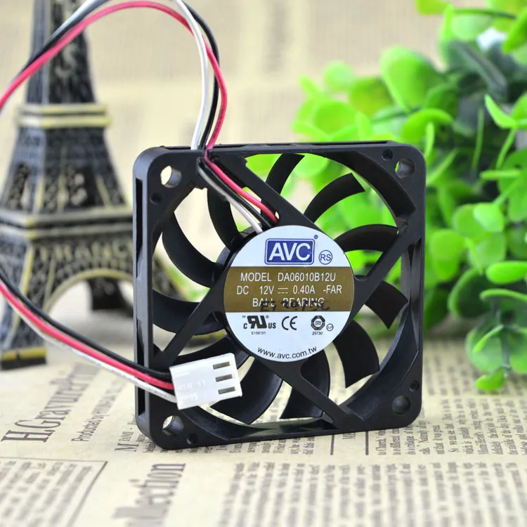 AVC DA06010B12U DC12V 0.40A 6CM 3-wires dual ball bearing cooling fan AVC DA06010B12U DC12V 0.40A 6CM 3-wires dual ball bearing cooling fan