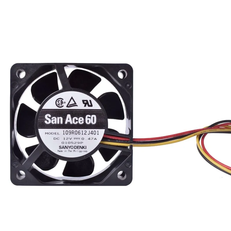 sanyo 109R0612J401 60x60x25mm 12V 0.47A Double ball bearing cooling fan sanyo 109R0612J401 60x60x25mm 12V 0.47A Double ball bearing cooling fan