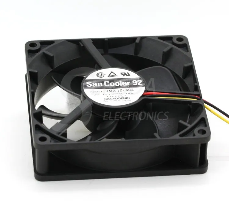 Sanyo 9A0912F404 9025 90mm DC12V 0.14A server inverter axial cooling fan Sanyo 9A0912F404 9025 90mm DC12V 0.14A server inverter axial cooling fan