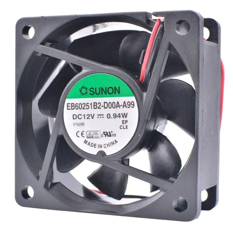 SUNON EB60251B2-D00A-A99 DC12V 0.94W 2pin cooling fan SUNON EB60251B2-D00A-A99 DC12V 0.94W 2pin cooling fan
