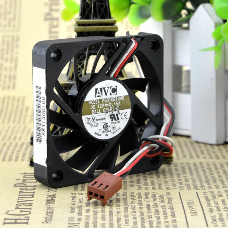 AVC F6010B12MS 60X60X10mm DC 12V 0.15A Dual Ball Bearing cooling fan AVC F6010B12MS 60X60X10mm DC 12V 0.15A Dual Ball Bearing cooling fan