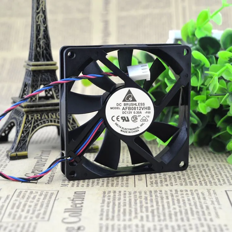 Delta AFB0812VHB 8cm DC12V 0.30A Double Ball Bearing Cpu Computer Case Cooling Fan Delta AFB0812VHB 8cm DC12V 0.30A Double Ball Bearing Cpu Computer Case Cooling Fan