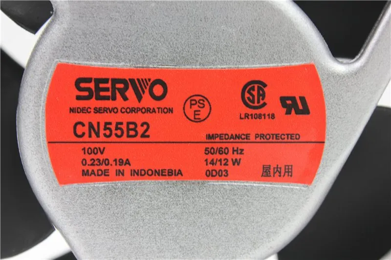 SERVO CN55B2 100V 50/60Hz 0.23/0.19A 14/12W COOLING FAN SERVO CN55B2 100V 50/60Hz 0.23/0.19A 14/12W COOLING FAN