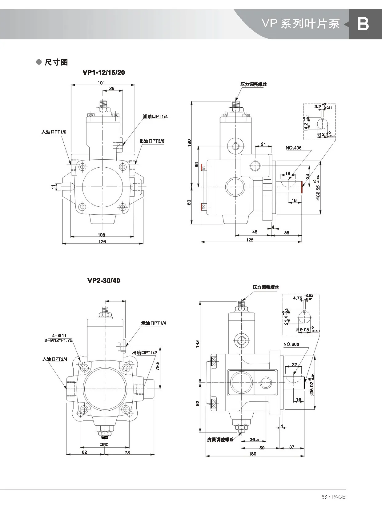 Dekema hydraulic variable vane oil pump VP2-30-70 VP1-12/15/20-70 VP2-30/40-70 55 Dekema hydraulic variable vane oil pump VP2-30-70 VP1-12/15/20-70 VP2-30/40-70 55
