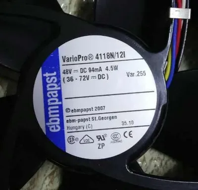 ebmpapst 4118N/12I 48V DC 94mA 4.5W cooling fan ebmpapst 4118N/12I 48V DC 94mA 4.5W cooling fan