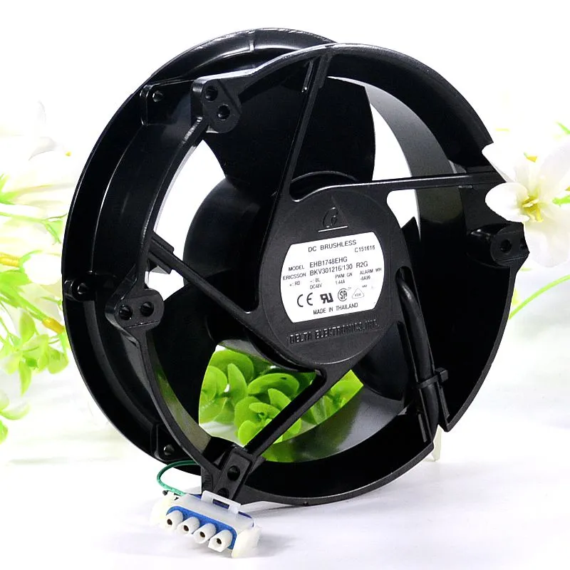 Delta EHB1748EHG BKV301216/130 48V 1.44A 4-Wire metal Cooling Fan Delta EHB1748EHG BKV301216/130 48V 1.44A 4-Wire metal Cooling Fan