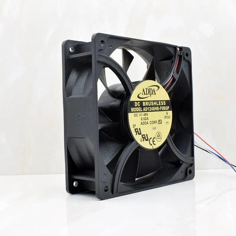 ADDA AD1248HB-F9BGP DC48V 0.52A 4-wire 12CM cooling fan ADDA AD1248HB-F9BGP DC48V 0.52A 4-wire 12CM cooling fan