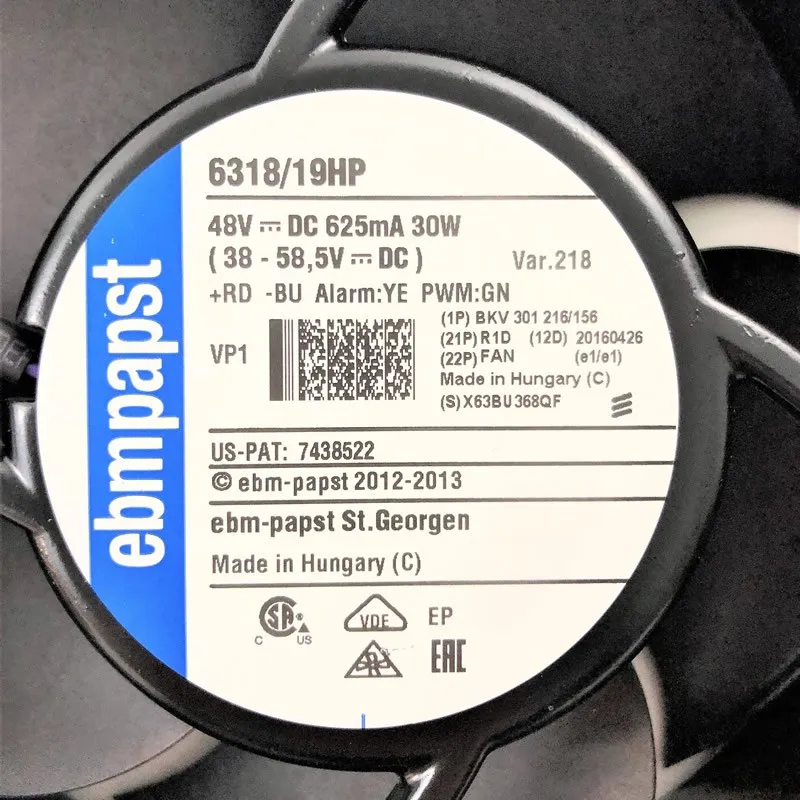 6318/19HP BKV301216/156 DC48V 30W ebmpapst axial fan 6318/19HP BKV301216/156 DC48V 30W ebmpapst axial fan