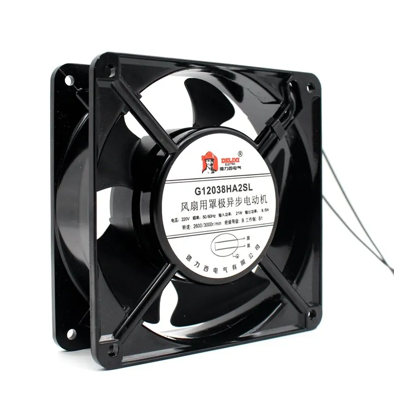 Delixi G12038HA2SL AC220V 21W 8.5W 2-wire cabinet cooling fan Delixi G12038HA2SL AC220V 21W 8.5W 2-wire cabinet cooling fan