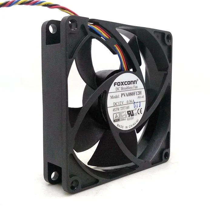 Foxconn PVA080F12H 8cm DC12V 0.36A 4-wires cooling fan Foxconn PVA080F12H 8cm DC12V 0.36A 4-wires cooling fan