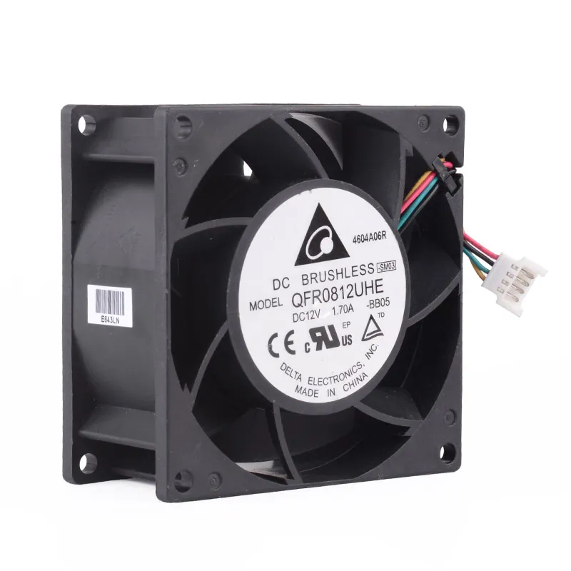 Delta QFR0812UHE DC12V 1.70A 2.50A 4Lines Computer cooling fan Delta QFR0812UHE DC12V 1.70A 2.50A 4Lines Computer cooling fan