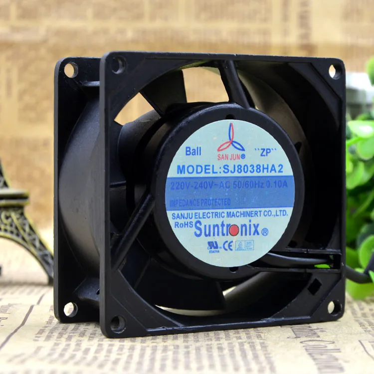 SAN JU SJ8038HA2 AC110V 16W 0.1A 2-Wires 50/60HZ Cooling Fan SAN JU SJ8038HA2 AC110V 16W 0.1A 2-Wires 50/60HZ Cooling Fan