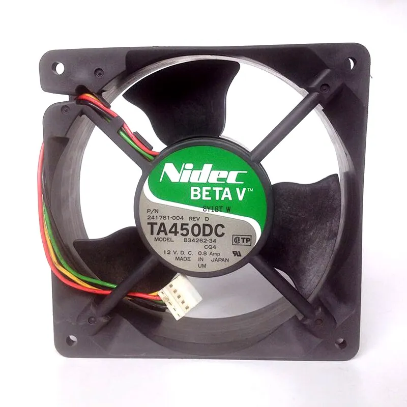 Nidec B34262-34 TA450DC DC12V 0.8A 9.6W inverter axial cooling fan Nidec B34262-34 TA450DC DC12V 0.8A 9.6W inverter axial cooling fan