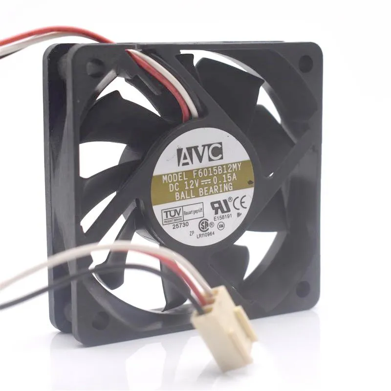 AVC F6015B12MY DC12V 0.15A dual ball mute chassis cooling fan AVC F6015B12MY DC12V 0.15A dual ball mute chassis cooling fan