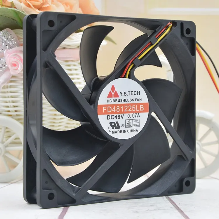 Y.S.TECH FD481225LB DC48V 0.07A 3.36W 6400RPM 3-Wires Mute cooling fan Y.S.TECH FD481225LB DC48V 0.07A 3.36W 6400RPM 3-Wires Mute cooling fan