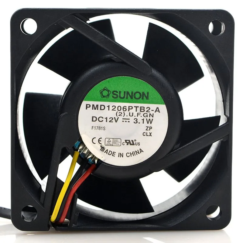 SUNON PMD1206PTB2-A DC12V 3.1W 3-wires Server Cooling Fan SUNON PMD1206PTB2-A DC12V 3.1W 3-wires Server Cooling Fan