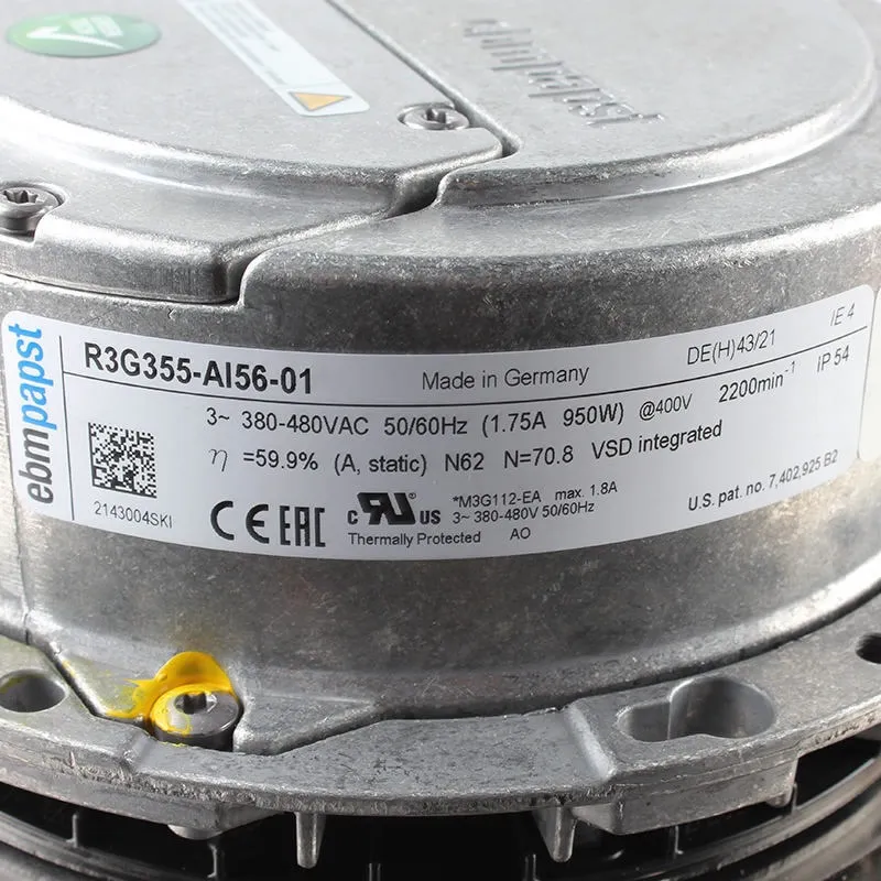 R3G355-AI56-01 ebmpapst 1.75A centrifugal fan R3G355-AI56-01 ebmpapst 1.75A centrifugal fan