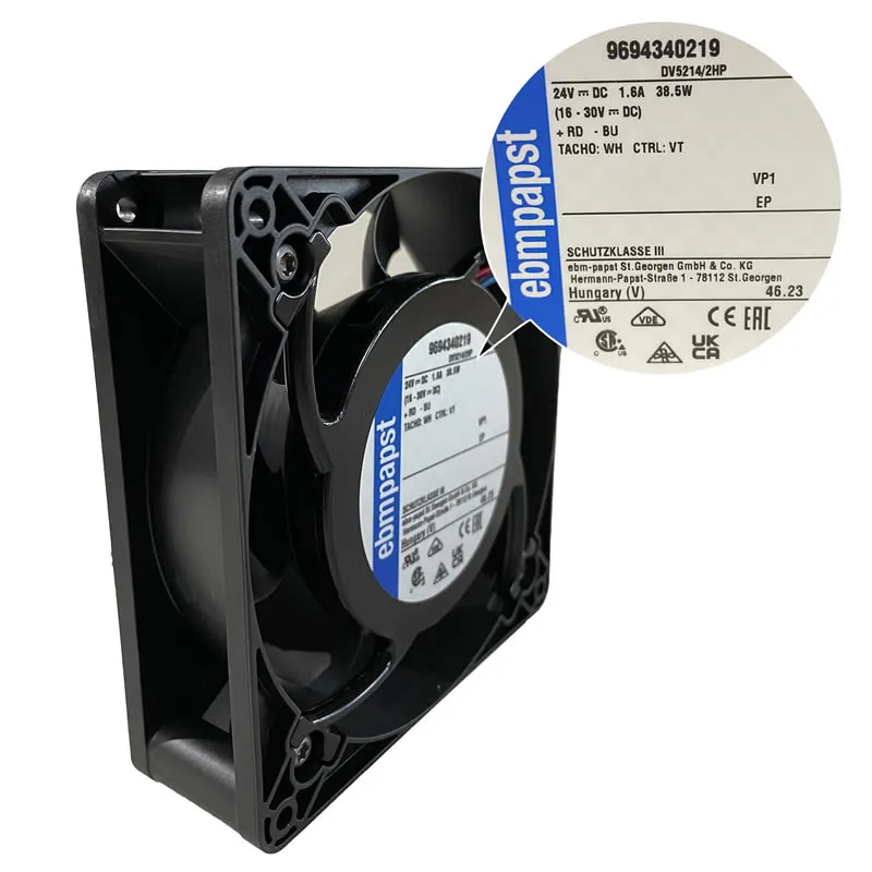 DV5214/2HP ebmpapst 24V 1.6A 127mm DC Axial Fan DV5214/2HP ebmpapst 24V 1.6A 127mm DC Axial Fan