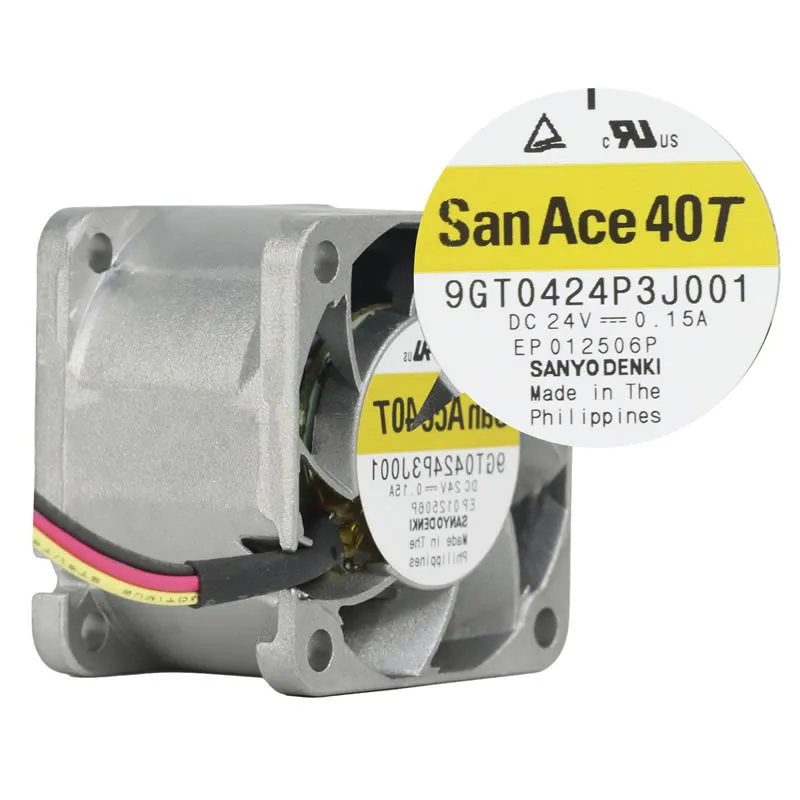 9GT0424P3J001 Sanyo Denki 24V 40x40x28mm DC Axial Fan 9GT0424P3J001 Sanyo Denki 24V 40x40x28mm DC Axial Fan