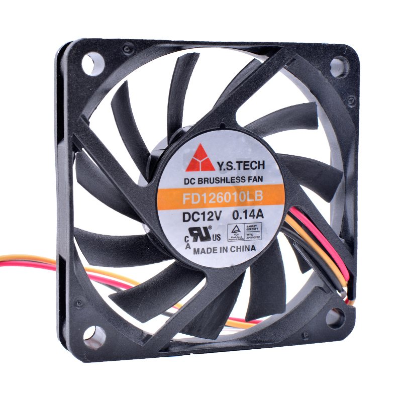 Y.S.TECH FD126010LB 6cm 60mm 6010 12V 0.14A Ball Bearing Computer CPU 3pin Silent Cooling Fan