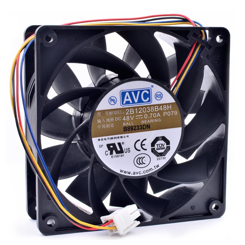 AVC 2B138B48H DC 48V 0.70A 4 line ball bearing cooling fan