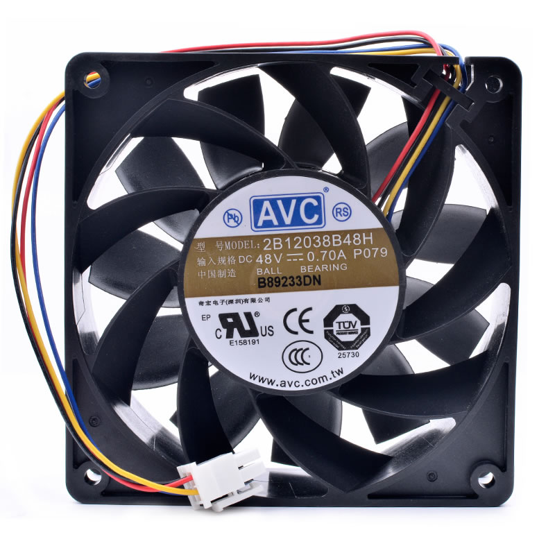 AVC 2B138B48H DC 48V 0.70A 4 line ball bearing cooling fan