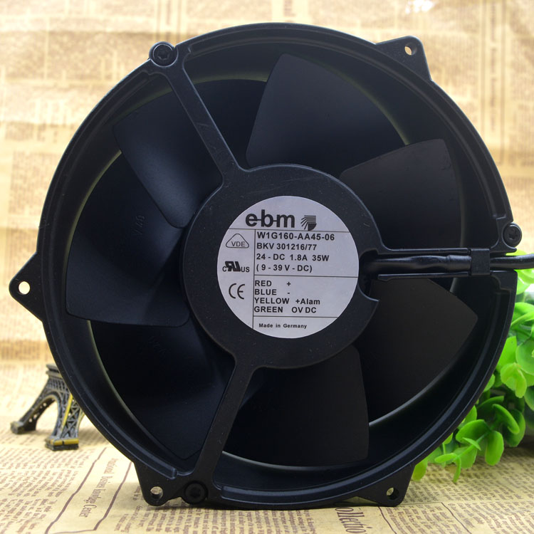 EBM W1G160-AA45-06 24V 1.8A 17CM metal high temperature resistant fan