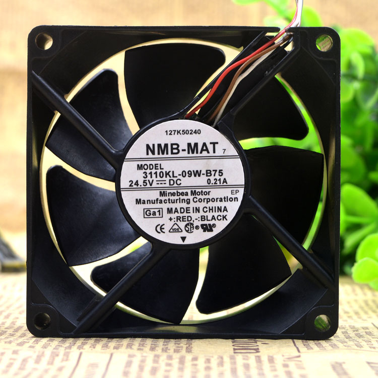 NMB 3110KL-09W-B75 24.5V 0.21A 8CM  4-wire machine fan