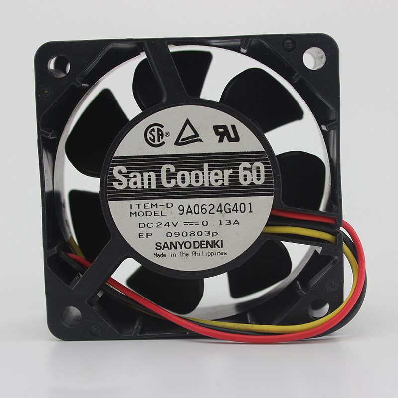 Sanyo 9A0624G401 24V 0.13A 6CM 3-wire power supply chassis fan