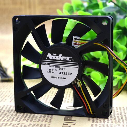 NIDEC D08R-24TM 01B (IX) 8CM 24V 0.13A  3Z08E2 3-Wire NBR Bearing Inverter Fan