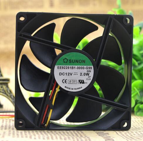 SUNON EE92251B1-0000-G99 92*92*25mm  DC12V 2.0W 3-wire cooling fan