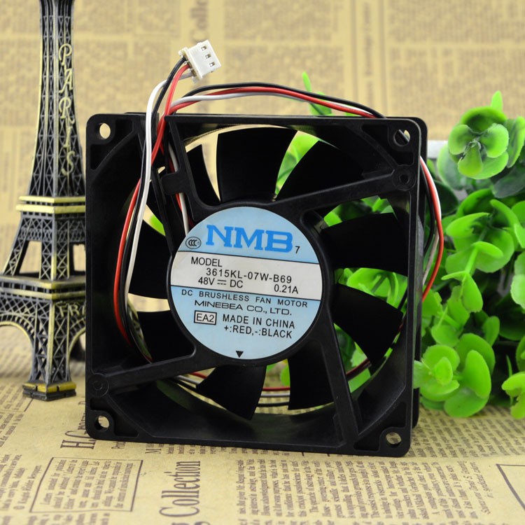 NMB 3615KL-07W-B69 48V 0.21A 9CM 3-wire cooling fan