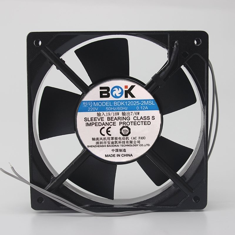 BDK12025-2MSL 220V AC Axial Oil Bearing Bearing Cabinet Cooling Fan