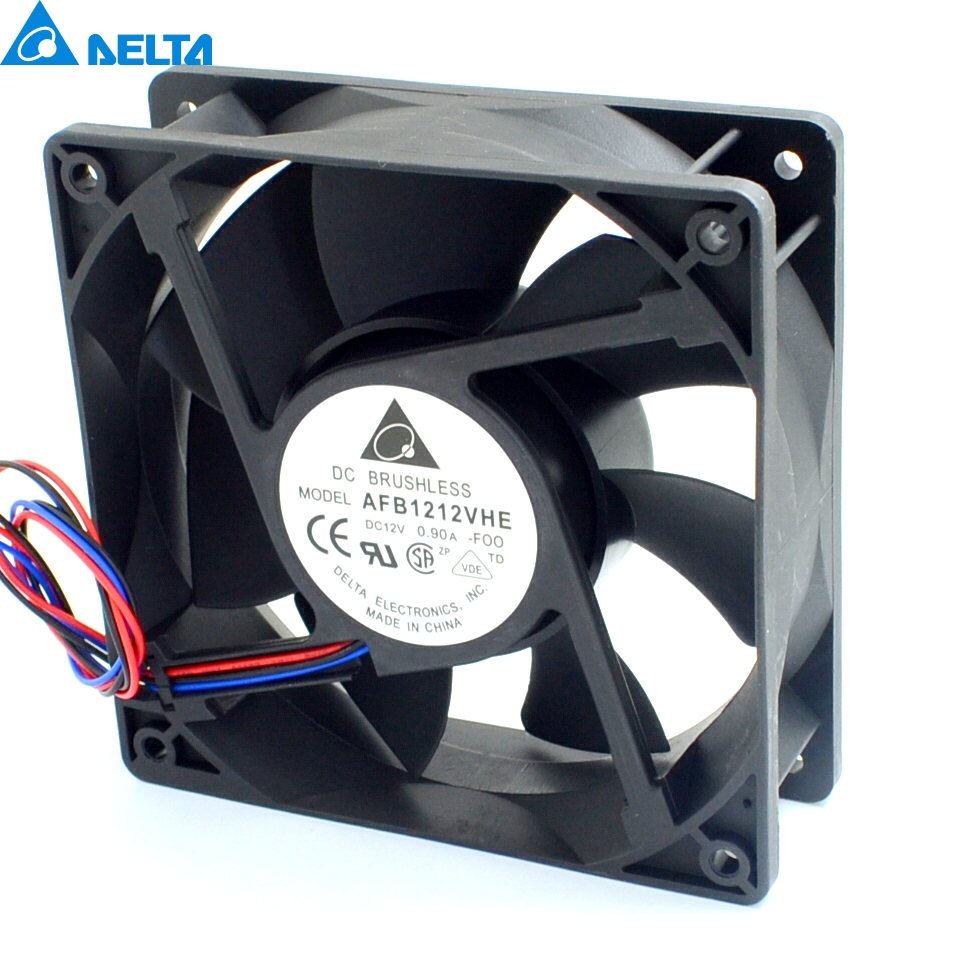 Delta AFB1212VHE -F00 DC12V 0.90A 3wire inverter axial blower cooling fan