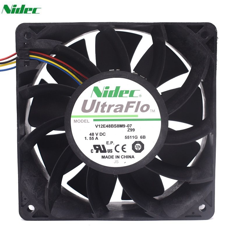Nidec V12E48BS8M9-07 48V 1.55A 1*1*38mm 4-P pwm case cooling fan