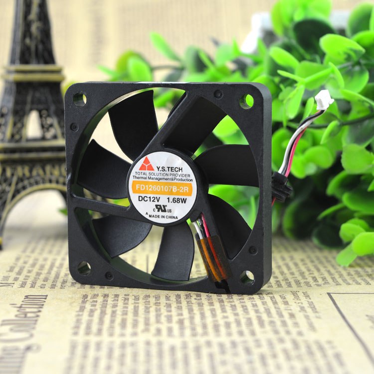 Y.S.TECH FD1260107B-2R DC12V 1.68W Slim cooling fan