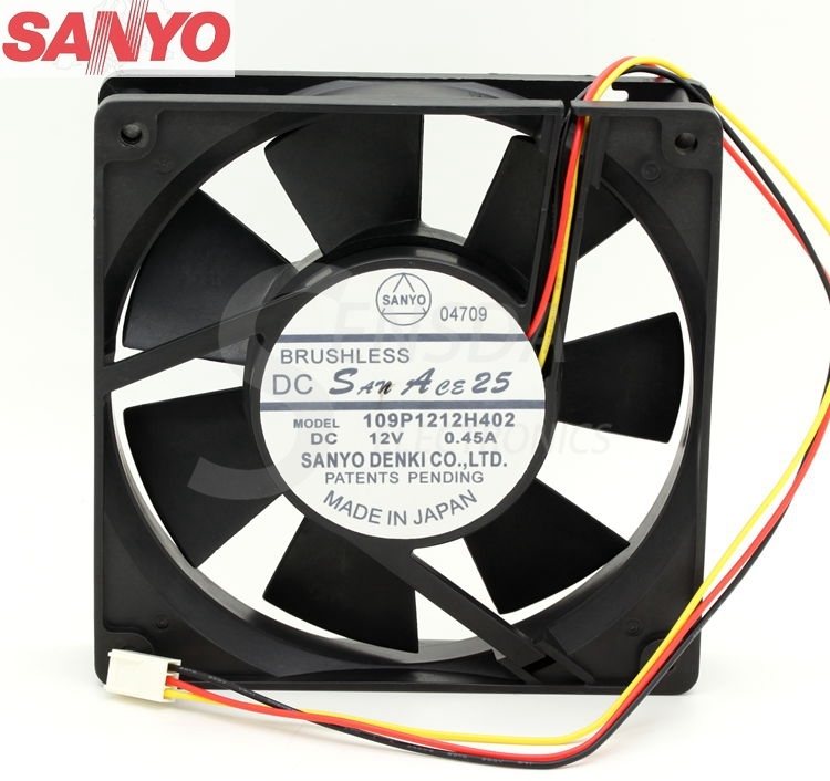 SANYO 109P1212H402 DC12V 0.45A 120x120x25mm server inverter cooling fans