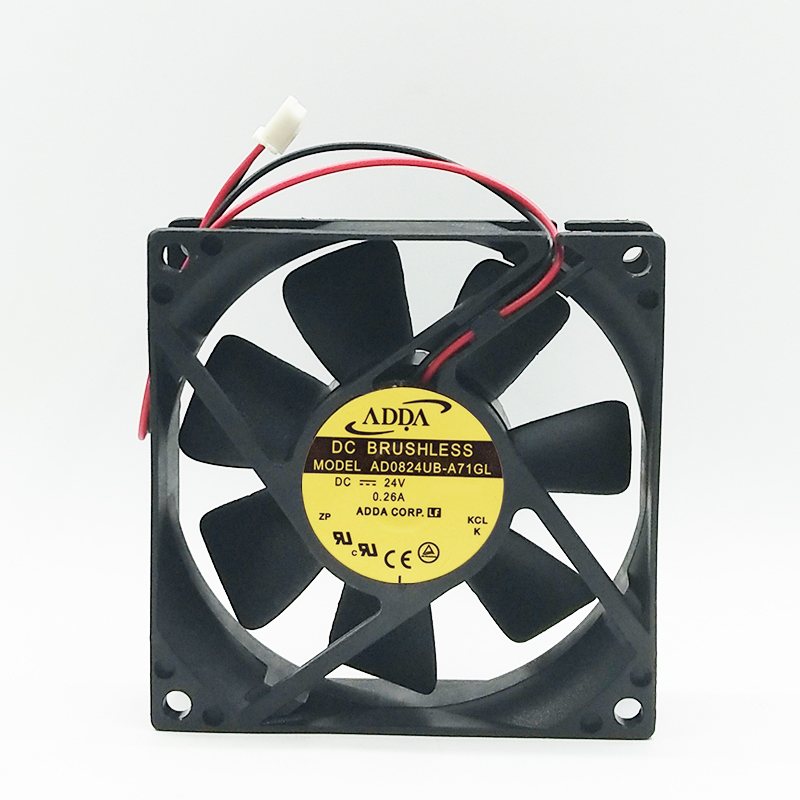 ADDA AD0824UB-A71GL DC24V 0.26A 2-Wires axial inverter Cooling Fan